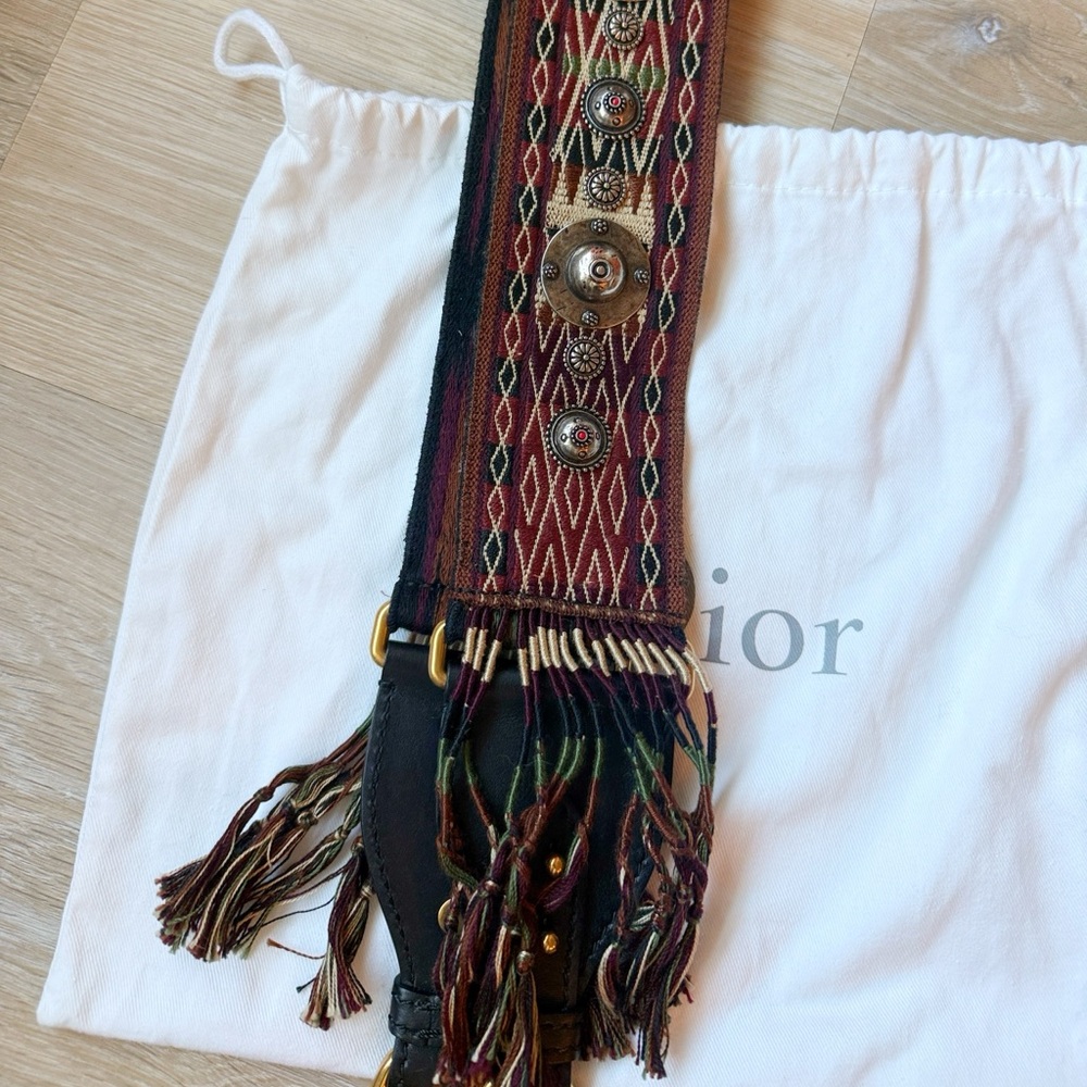 Dior Fringe Bohemian Embroidered Bag Strap - Picture 3 of 8